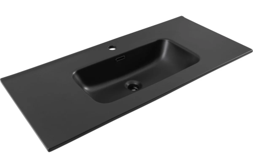 картинка Раковина-столешница Aquanet Flat 100 черный матовый 00329257 от магазина Сантехстрой