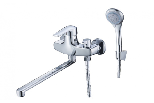 изображение смеситель для ванны g-lauf solone с длинным поворотным изливом и душевой 3-х режимной лейкой, xром sit7-a182