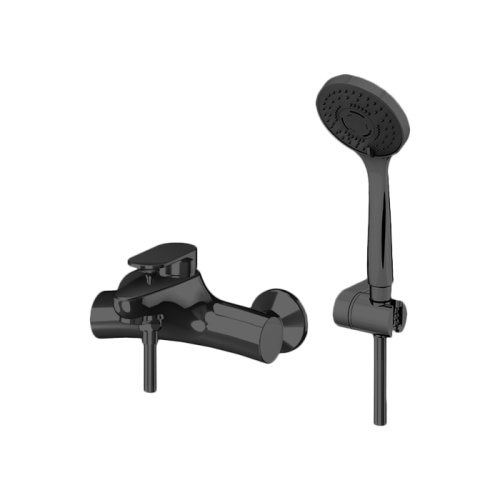 картинка Gattoni H2Omix7000 Смеситель для ванны настенный однорычажный, с ручной лейкой и держателем,  цвет Nero Opaco от магазина Сантехстрой