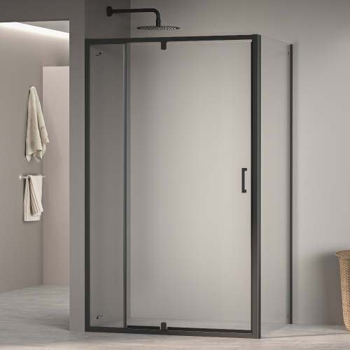 картинка Душевой уголок RGW PA-078B (PA-008B + Z-050-2B)  90* 90*195 профиль Чёрный стекло Прозрачное от магазина Сантехстрой