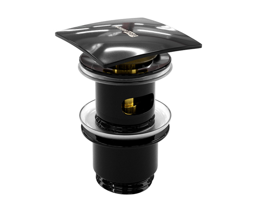 картинка Донный клапан WasserKRAFT Glan A166 Черный глянцевый от магазина Сантехстрой