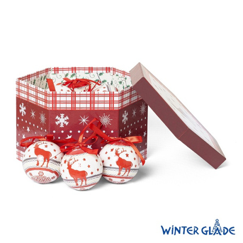 картинка Набор ёлочных шаров Winter Glade, папье-маше, 14 шт. от магазина Сантехстрой