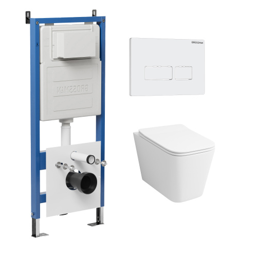 картинка Комплект 3 в 1: Grossman инсталляция 900.K31.01.000+клавиша 700.K31.03.000.000 белый+унитаз GR-4479SQ, 3 места от магазина Сантехстрой
