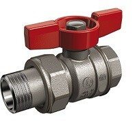 картинка Кран шаровой, R859, 1 1/4", ВН, ручка-бабочка, хромированный, с разъемным соединением от магазина Сантехстрой