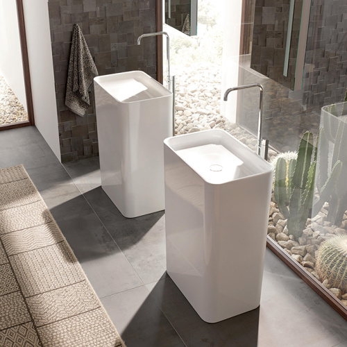 картинка BETTE Art Monolith Раковина свободност-я 60х40хh90см, без отв под см, c перелив/сифон/донным клап, мат-л: сталь-эмаль, цвет:белый (СПЕЦЦЕНА со склада) от магазина Сантехстрой