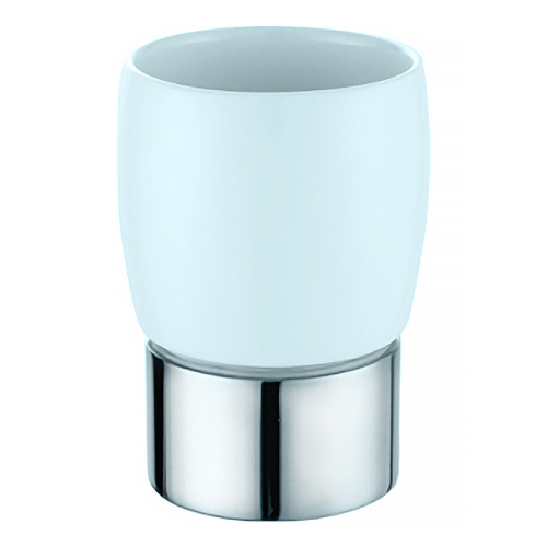 картинка Стакан настольный Azario настольный керамический, хром (AZ-126CH) от магазина Сантехстрой