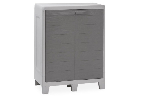 картинка Toomax, Италия Уличная тумба TOOMAX 2х дверная глубокая WOODY'S XL (2 полки), светло-серый от магазина Сантехстрой