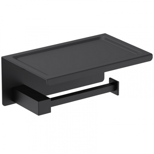 картинка Бумагодержатель с полкой для телефона Timo Selene (14044/03) черный от магазина Сантехстрой