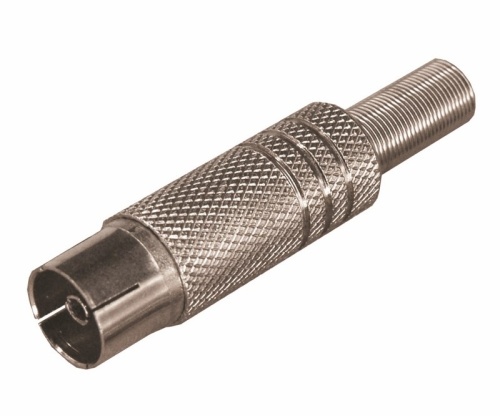 картинка TV-разъем гнездо никелированный c пружиной PROconnect от магазина Сантехстрой