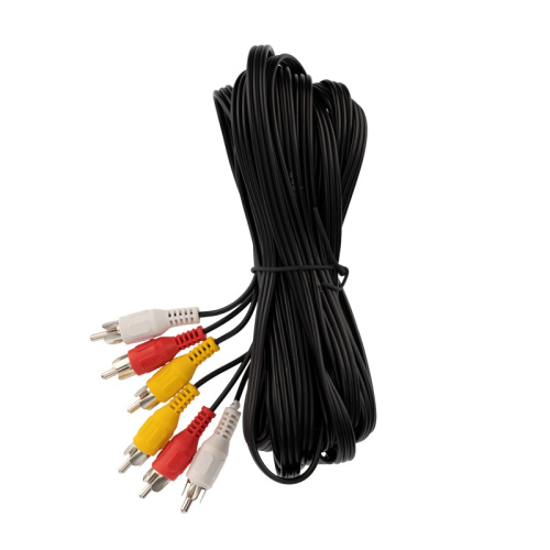 картинка Шнур 3 RCA - 3 RCA,  5м,  черный REXANT от магазина Сантехстрой