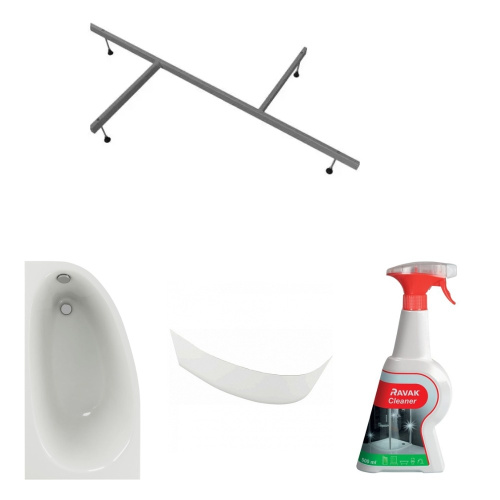 картинка Комплект SAN16 для ванны: ванна Дива 170*90 левая + опорная конструкция + фронтальная панель + чистящее средство для ванной Ravak от магазина Сантехстрой