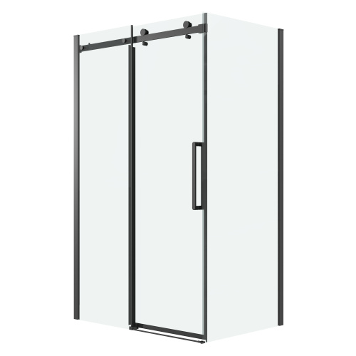 картинка Душевое ограждение Grossman Classic 100.K33.04.100.21.00-200.K33.04.80.21.00 (100х80х195) раздвижная,черный матовый,стекло прозрачное,2 места от магазина Сантехстрой