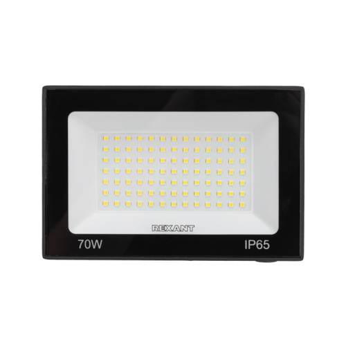 картинка Прожектор светодиодный СДО 70Вт 5600Лм 6500К холодный свет,  черный корпус REXANT от магазина Сантехстрой