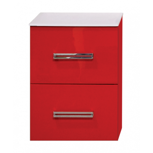 картинка Тумба со столешницей Misty Атланта 38 подвесная 2 ящика алый мак от магазина Сантехстрой