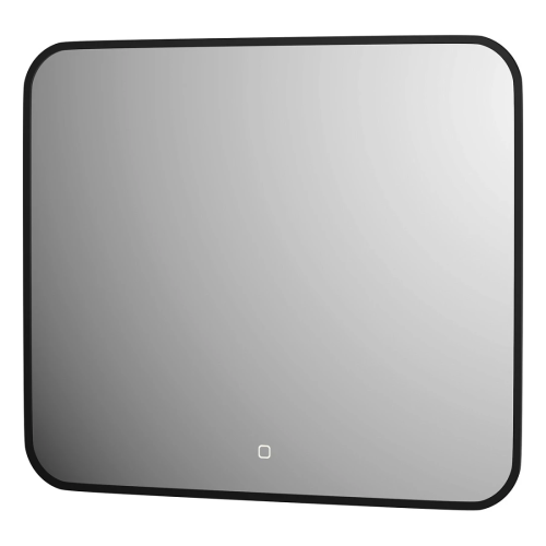картинка Зеркало Defesto AURA DF 2966SH 70х60 см, с LED-подсветкой, сенсорный выключатель, нейтральный белый свет, рама черная от магазина Сантехстрой