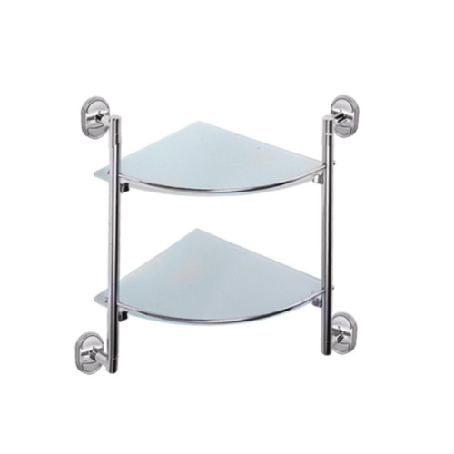 картинка Полка стеклянная угловая Haiba хром (HB1907-2) от магазина Сантехстрой