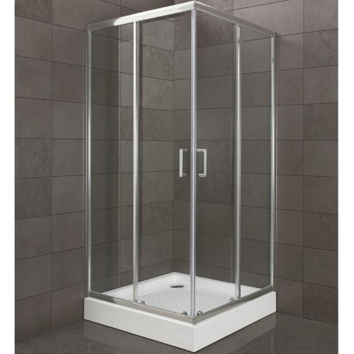картинка Душевой уголок BelBagno Uno 100х100 UNO-195-A-2-100-C-Cr профиль Хром стекло прозрачное от магазина Сантехстрой