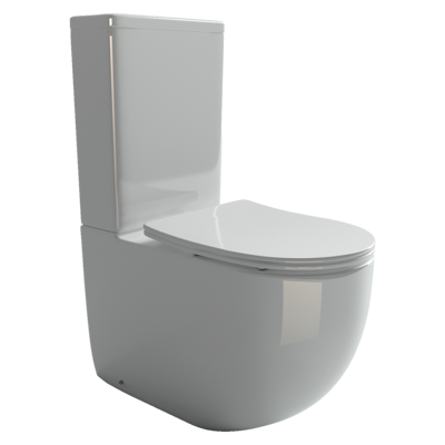 картинка CN4001-B Напольная пристенная чаша унитаза METROPOL Rimless, c сиденьем-крышкой, нижняя подводка от магазина Сантехстрой