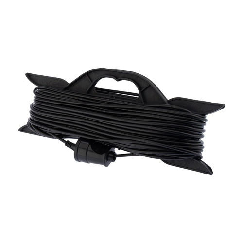 картинка Удлинитель-шнур на рамке PROconnect ПВС 2х0.75, 40 м,  б/з,  6 А,  1300 Вт,  IP20, черный (Сделано в России) от магазина Сантехстрой