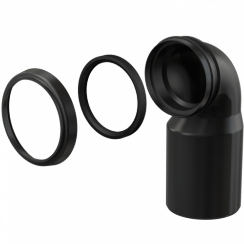 картинка Колено выпускное для унитаза Alcadrain M906 Черное от магазина Сантехстрой