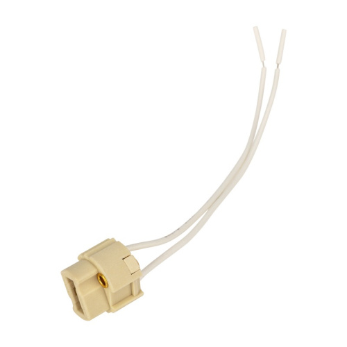 картинка Цоколь «патрон» G9 с проводом 15 см,  белый c этикеткой REXANT от магазина Сантехстрой