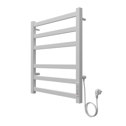 картинка Полотенцесушитель электрический AZARIO PALERMO 500/600 квадрат, 6 секций, диммер справа, белый (AZ83856W) от магазина Сантехстрой