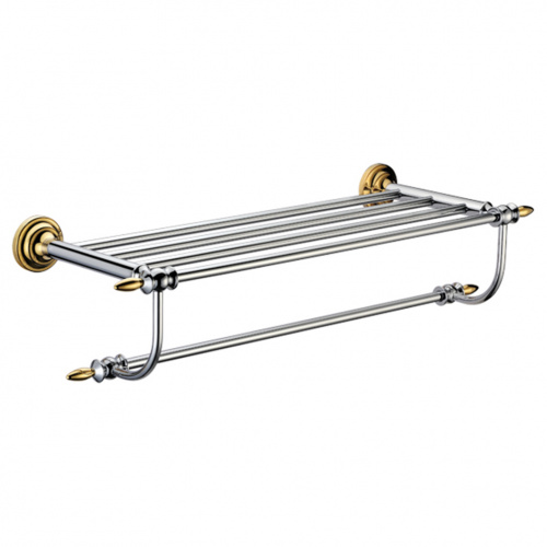 картинка Полка для полотенец MELANA хром+золото MLN-820003 от магазина Сантехстрой