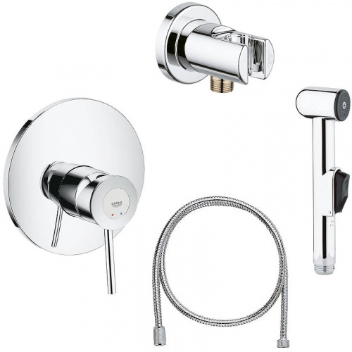 картинка Гигиенический душ со смесителем Grohe BauClassic 124434 Хром от магазина Сантехстрой