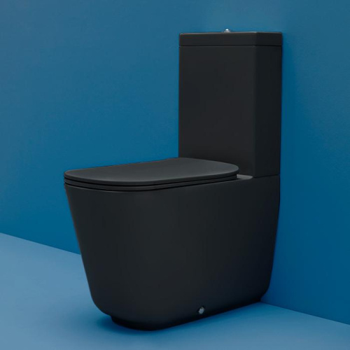 картинка Kerasan Tribeca Унитаз моноблок  c креплением WB5N, цвет: черный матовый от магазина Сантехстрой