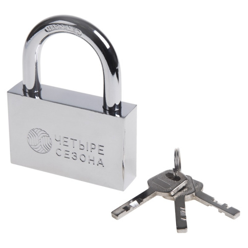 картинка Замок навесной серия «Сталь» 70 мм ЧЕТЫРЕ СЕЗОНА от магазина Сантехстрой