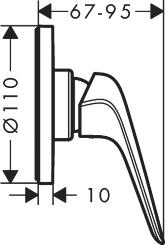 фотография hansgrohe 71063000 novus смеситель для душа с маленькой розеткой, см, хром