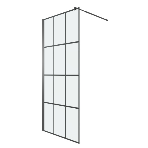 картинка Душевая перегородка Niagara Eco NG-552-80BLACK (80х190) черный,стекло клетка,1 место от магазина Сантехстрой
