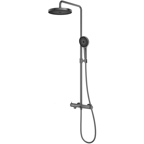 картинка Душевая система Vincea Rim VSFS-2RM1GM 250 мм, со смесителем, вороненая сталь от магазина Сантехстрой