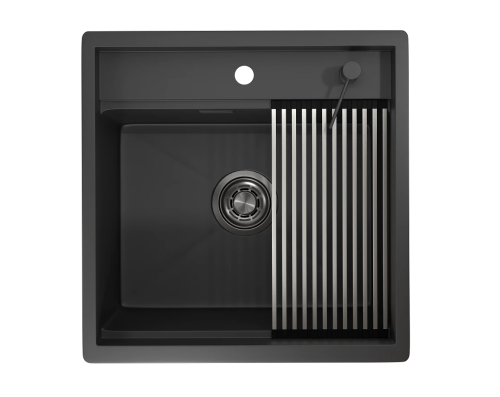 картинка Кухонная мойка GRANULA (5051, ЧЕРНЫЙ МАТОВЫЙ) от магазина Сантехстрой