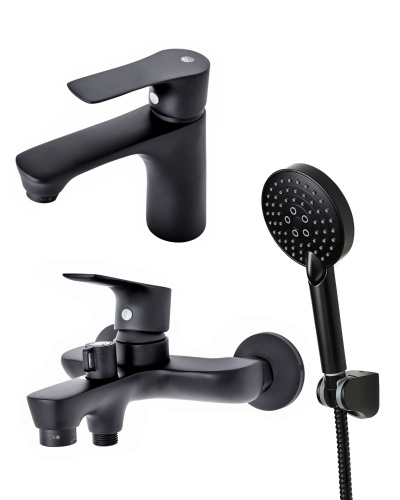 фото набор смесителей с душ.набором orange aristo m19-311b черный