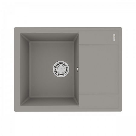картинка Кухонная мойка Lemark IMANDRA 640 врезная прямоугольная с крылом из кварцгранита цвет: Грей (9910021) от магазина Сантехстрой