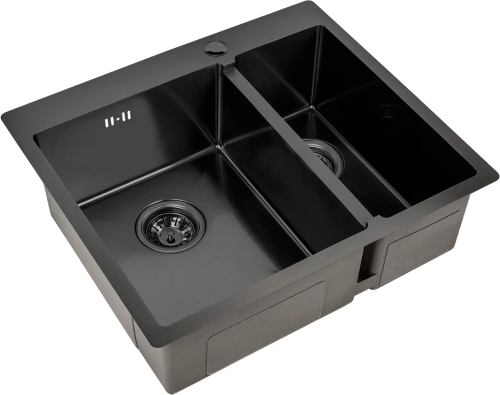 картинка Мойка кухонная Zorg Inox PVD 59-2-51-L GRAFIT L, графит от магазина Сантехстрой