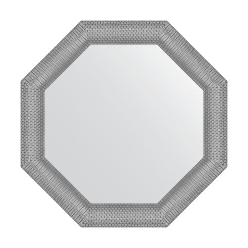 картинка Зеркало настенное Octagon EVOFORM в багетной раме серебряная кольчуга, 77х77 см, BY 3879 от магазина Сантехстрой