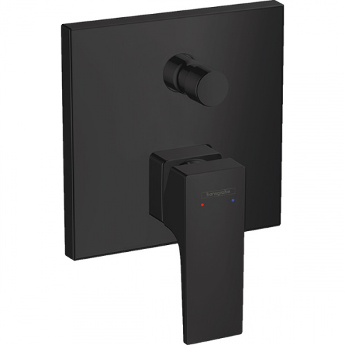 картинка HG Metropol Встраиваемый смеситель для ванны с переключателем (внешняя часть), цвет: черный матовый от магазина Сантехстрой