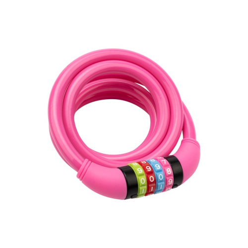 картинка Тросовый кодовый замок взломостойкий для велосипедов и колясок 150 см розовый от магазина Сантехстрой