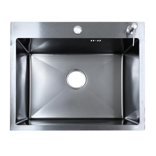 картинка Кухонная мойка AZARIO NICOLE 600х500х220 нержавеющая сталь, в комплекте сифон, диспенсер, коландер, черный соты (AZB6050H) от магазина Сантехстрой