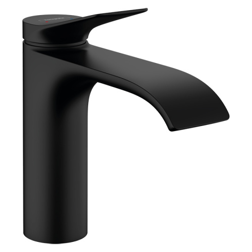 картинка HANSGROHE VIVENIS Смеситель для раковины на 1 отверстие, однорычажный, в комплекте с донным клапаном, цвет черный матовый от магазина Сантехстрой