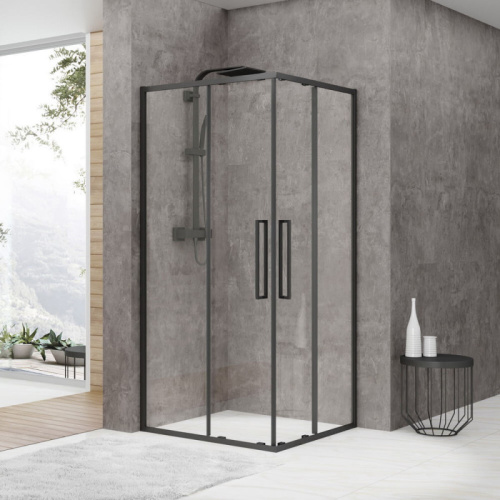 картинка Душевой уголок 100х100 см Black & White Stellar Wind 8721010 прозрачное от магазина Сантехстрой