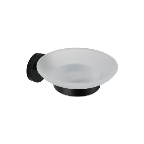 картинка Мыльница стеклянная MELANA MLN-867010-1B черная от магазина Сантехстрой