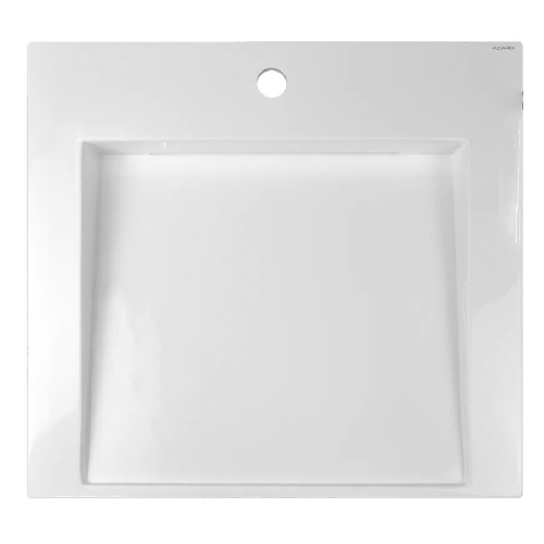 картинка Раковина Azario Domino 600х555х80 литьевой мрамор, сифон в комплекте, белая (CS00082282) от магазина Сантехстрой