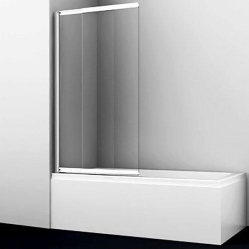 картинка Шторка на ванну WasserKRAFT Main 100x140 41S02-100WS профиль Серебристый стекло прозрачное с покрытием WasserSchutz от магазина Сантехстрой