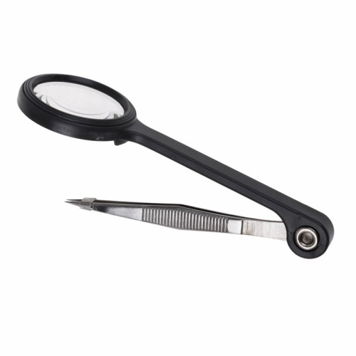 картинка Лупа ручная,  увеличение 3х,  ø20мм,  с пинцетом REXANT от магазина Сантехстрой