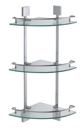 картинка Полка угловая тройная (стеклянная) Savol S-065322A-3 от магазина Сантехстрой