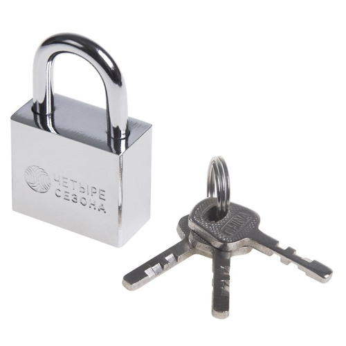 картинка Замок навесной серия «Сталь» 30 мм ЧЕТЫРЕ СЕЗОНА от магазина Сантехстрой