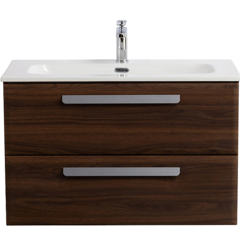 картинка Тумба под раковину Cezares Eco-Cer-N 80 ECO-CER-N-800-2C-SO-NCS-P подвесная Орех шоколад Софт без ручек от магазина Сантехстрой